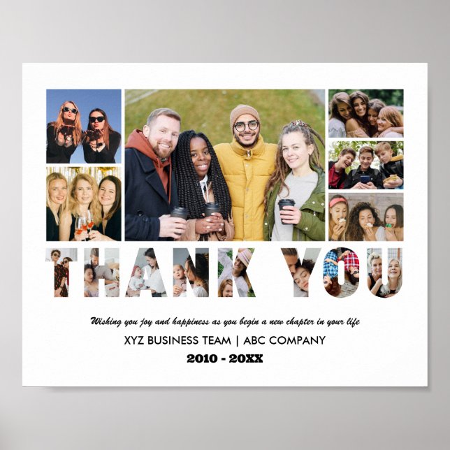 Poster Obrigado Foto Collage Farewell Retirement Party (Frente)