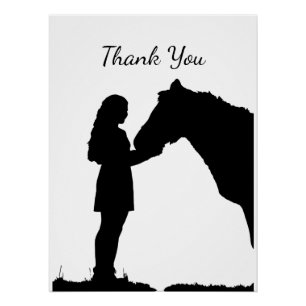 Pôster Obrigado Garota com Cavalo