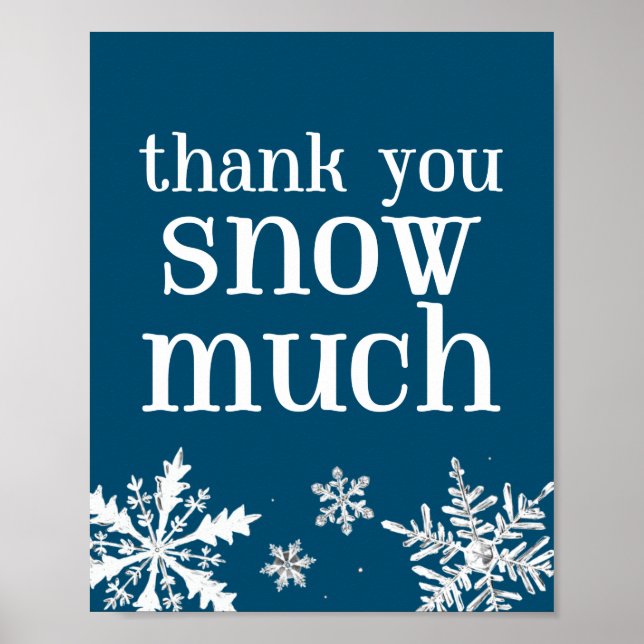 Poster Obrigado Neve Muito Snowflake - Sinal De Festa (Frente)