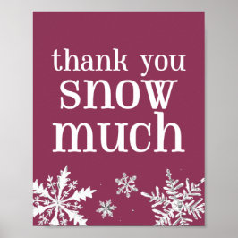 Poster Obrigado Neve Muito Snowflake - Sinal De Festa