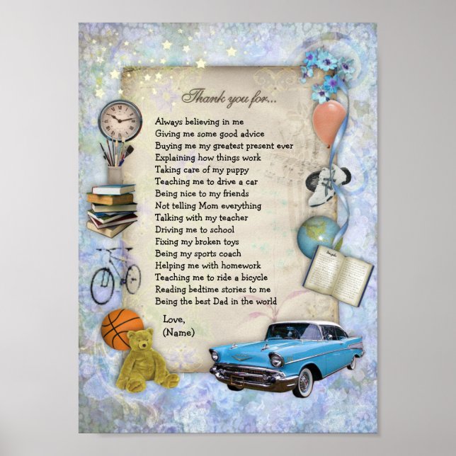 Pôster Obrigado Pai (Frente)