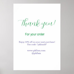 Poster Obrigado pela compra social de negócios da família