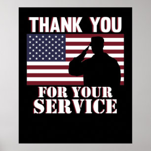 Poster Obrigado Pelo Seu Serviço Feliz Dia dos Veteranos