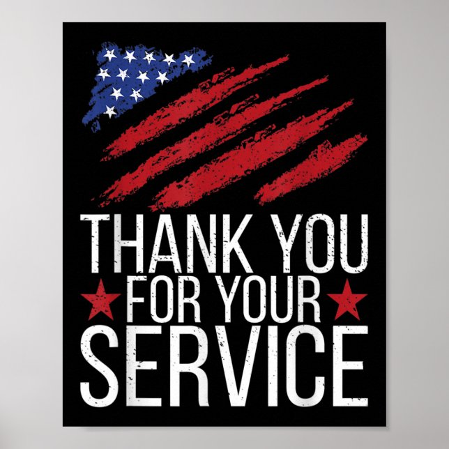 Poster Obrigado Pelo Seu Serviço Memorial Day American F (Frente)