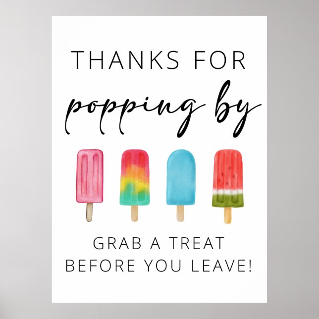 Poster Obrigado pelo sinal de aniversário de Popping By F (Frente)