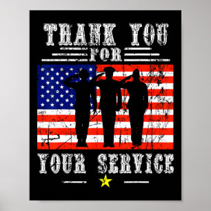 Poster Obrigado Por Seus Serviços Patrióticos - Veteranos