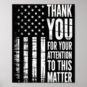 Poster Obrigado Por Sua Atenção A Esta Bandeira Americana