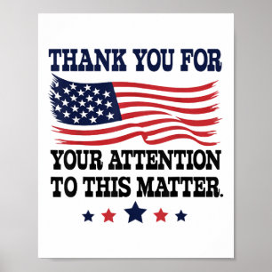 Poster Obrigado Por Sua Atenção A Esta Bandeira Dos EUA 