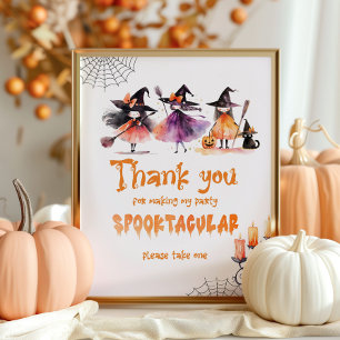Poster Obrigado por virem as bruxas do Halloween Aniversá