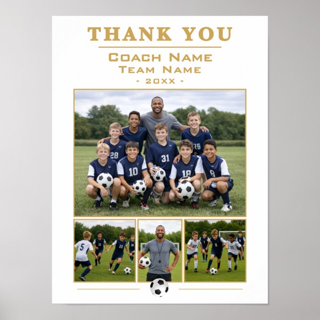 Poster Obrigado Presente Treinador de Futebol (Frente)