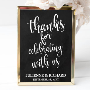 Poster Obrigado Quadro de Giz para Casamento 13x19