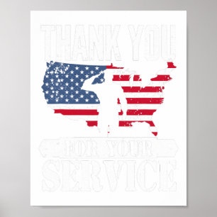 Poster Obrigado Serviço Veterano Salute Patriot Militar