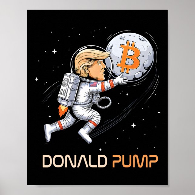 Poster Obrigado Trump Bitmoney Donald Pump Crypto Bull Pr (Frente)