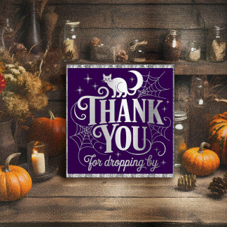 Poster Obrigados Gatos e Cobwebs Halloween