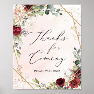 Poster obrigados geométricos Dourados para o sinal de che