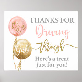 Poster Obrigados para atravessar a chá de fraldas