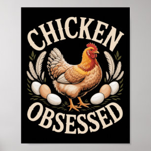 Poster Obsedado por Frango Engraçado Ckyard Amante de Gal