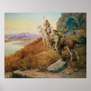 Pôster Observação para os barcos de homem branco pelo