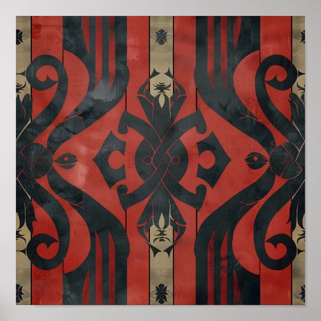 Poster Observando o padrão de intricato de tema (Frente)