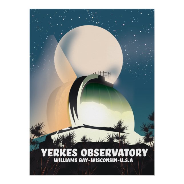 Pôster Observatório de Yerkes Williams Bay, Wisconsin, EU (Frente)