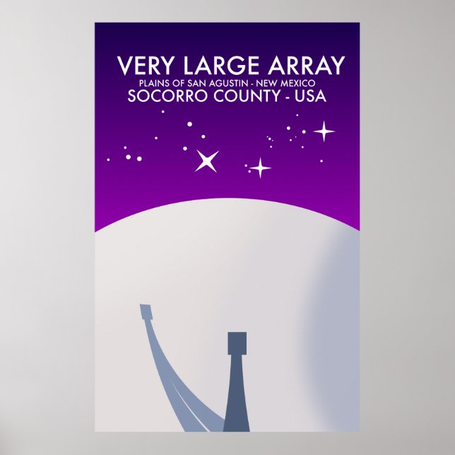 Poster Observatório espacial Very Large Array arte espaci (Frente)