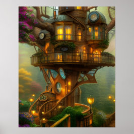 Poster Observatório Steampunk Treehouse