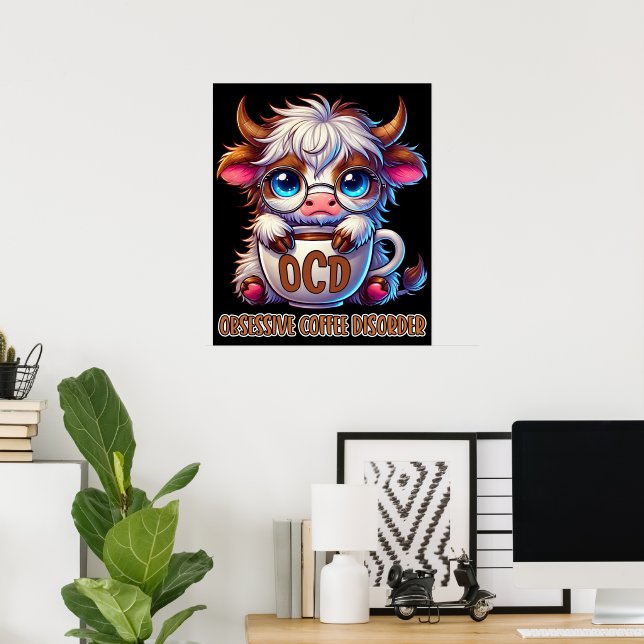 Poster Obsessive Coffee Disorder  (Escritório em casa)