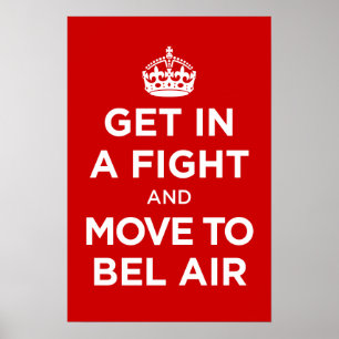 Poster obtenha em uma luta e mova-se para Bel Air
