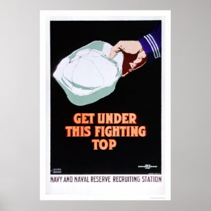 Poster Obtenha sob esta parte superior de luta - marinho
