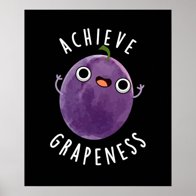 Poster Obter Grãos Positivos Engraçados Grama Escuro BG (Frente)