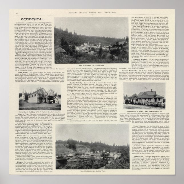 Poster Occidental, Califórnia (Frente)