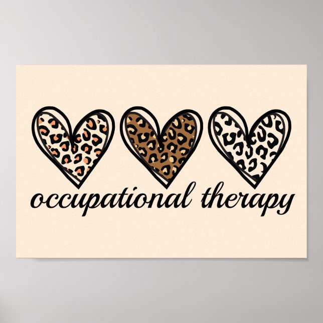 Poster Occupational Therapy Cheetach Print Heart (Frente)