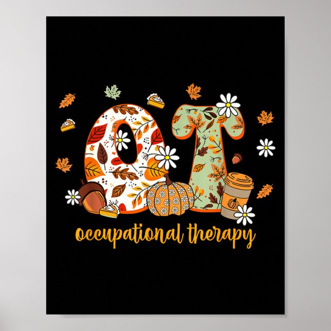 Poster Occupational Therapy Fall Ot Ota Autumn Thanksgivi (Frente)