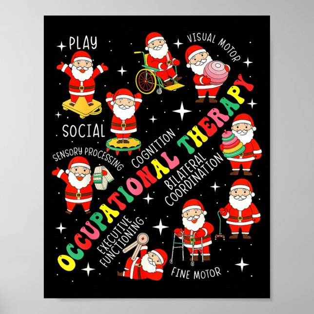 Poster Occupational Therapy Retro Groovy Ot Santa Therast (Frente)
