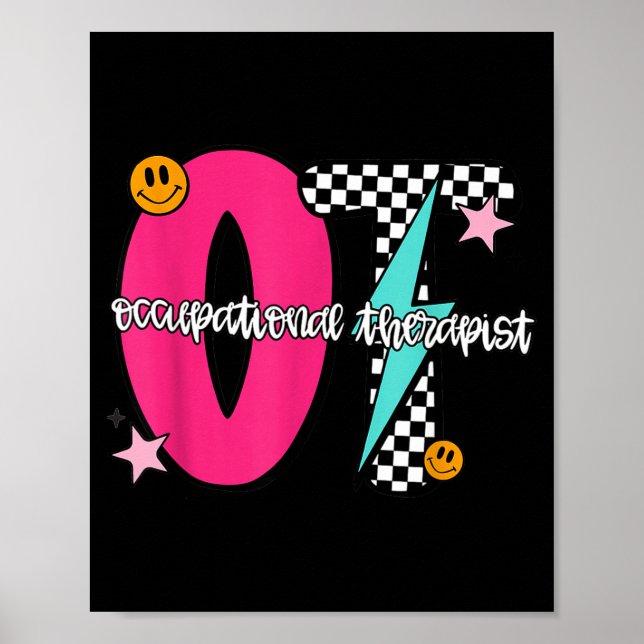 Poster Occupational Therast Retro Checkered Ot Graduation (Frente)