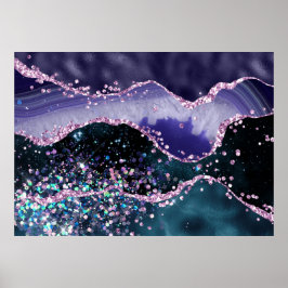 Poster *~* Ocean Agate Celestial GLITTER AP8