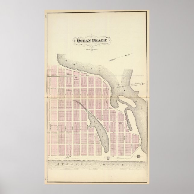 Pôster Ocean Beach, Nova Jersey (Frente)