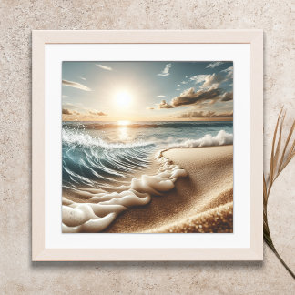 Poster Ocean Beach Scense Coastal Sunset Wall Art