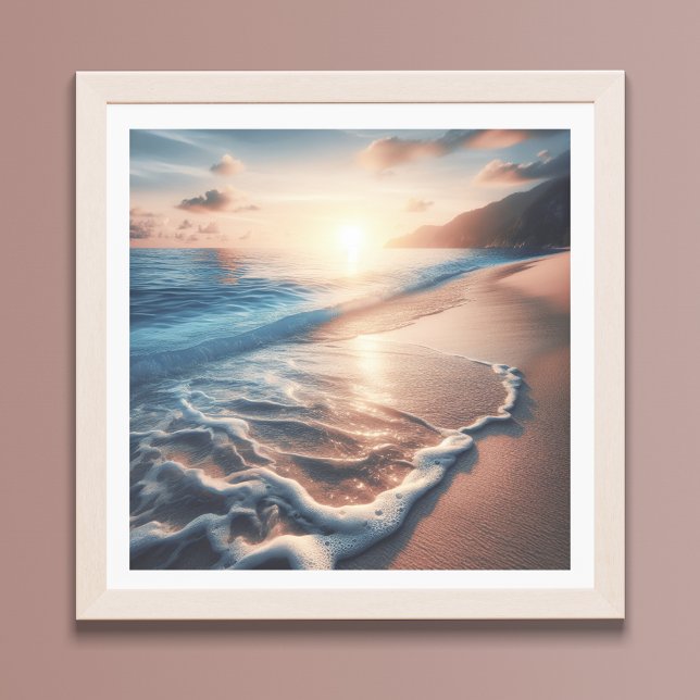 Poster Ocean Beach Scense Coastal Sunset Wall Art (Criador carregado)