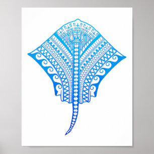 Poster ocean_blue_sting_ray