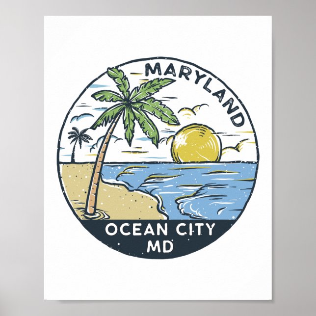 Poster Ocean City Maryland Vintage (Frente)