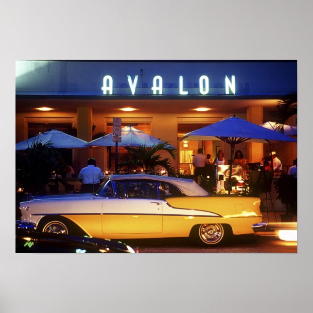 Pôster Ocean Drive, South Beach, Miami Beach, (Frente)