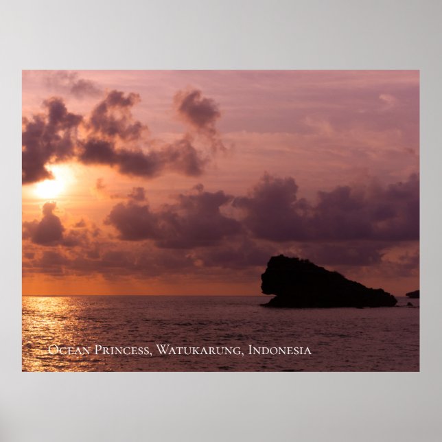 Poster Ocean Princess Rocks Sunset Sky Twilight (Frente)
