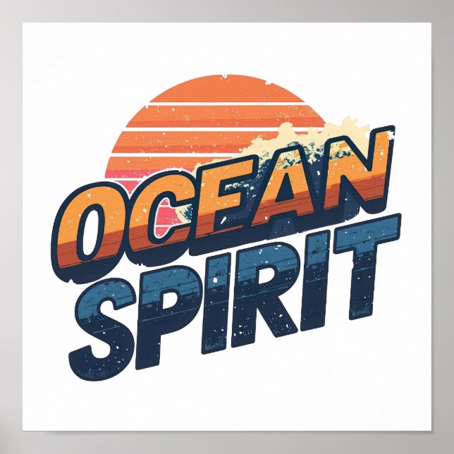 Poster "Ocean Spirit" Retro Summer Graphic (Frente)
