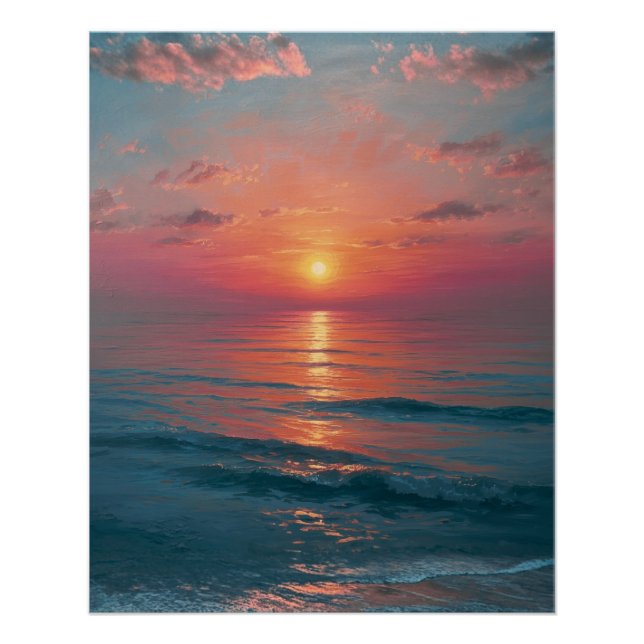 Pôster Ocean Sunset (Frente)