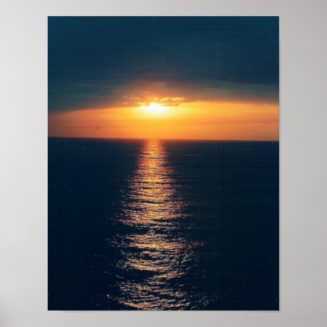 Pôster Ocean Sunset-Add Text (Frente)