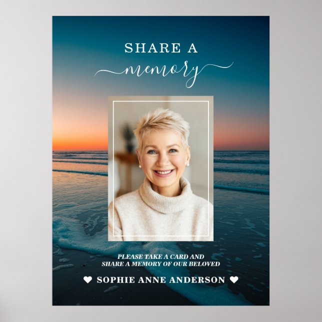 Poster Ocean Sunset Funeral Compartilha um Sinal de Pared (Frente)