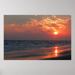 Pôster Ocean Sunset - Oak Island, NC