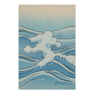 Pôster Ocean Wave Art Print – Japanese Woodblock Style