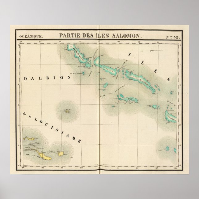 Poster Oceânia das Ilhas Salomão n.o 32 (Frente)